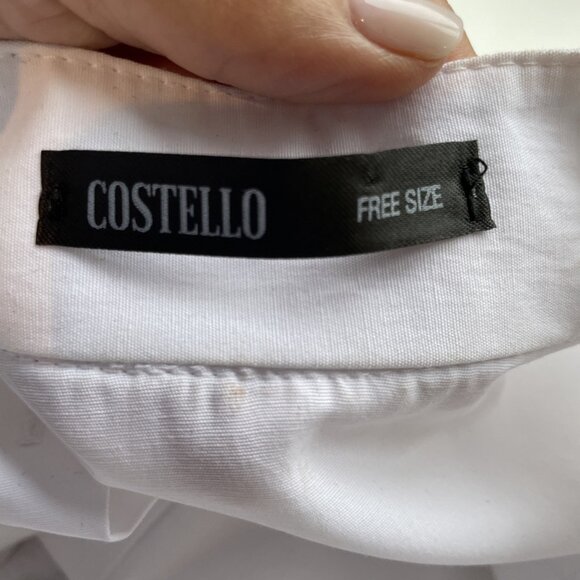 Costello Button Front Mini Dress Swim Cover Up Free Size White Lightweight Beach - Picture 7 of 9